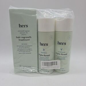 Hers Triple Threat Shampoo, Conditioner, 2% Minoxidil Foam Set For Hair Regrowth